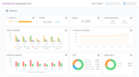 Screenshot of Website Health Dashboard:
Conductor Website Monitoring helps protect and maximize performance at scale with 24/7 monitoring and real-time alerts with up-to-date site health and performance data across all websites in one command center. Automatic prioritization of issues by impact and unlimited customization across page segments, alerts, and issues make it easy to focus on the most relevant data needed for any specific growth goals.