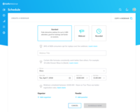 Screenshot of Setup flow for a new webinar in GoTo Webinar.