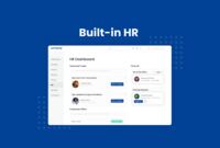 Screenshot of employee self-onboarding and org charts, which are built-in