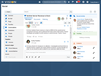 Screenshot of Social collaboration meets the modern communication needs of today's employees and breaks down barriers between teams.