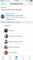 Screenshot of What if someone doesn't show up for a shift? Find a replacement from your phone in seconds!