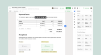 Screenshot of the drag-and-drop editor that helps build proposals faster, with a choice of 750+ ready-to-use templates, available at no additional cost. These can be customized with dynamic versions.